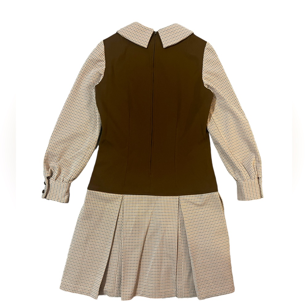 Vintage 60s Homemade A Line Dress Vest Top Pleated Skirt Schoolgirl Check - Picture 2 of 9